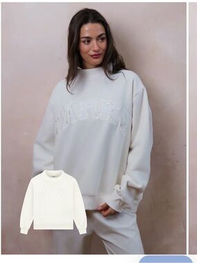 ⚡️BRAND NEW PARKE Bridal Varsity Mockneck Ivory/White  NEW IN BAG L/XL